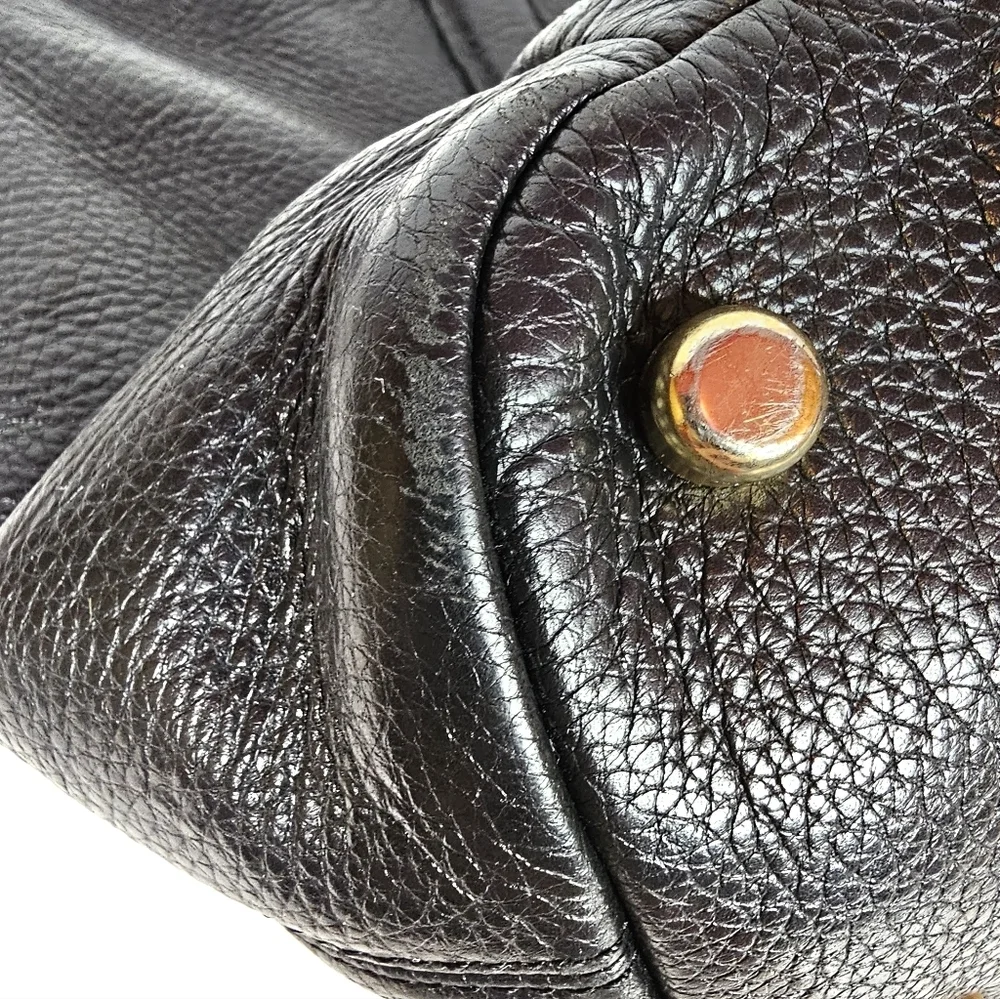 Coach Black Pebbled Leather Crossbody Tote with Gold Hardware - Picture 10 of 10